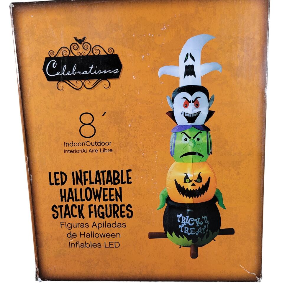 8' LED Inflatable Halloween Stack Figures Halloween Decoration Indoor Outdoor